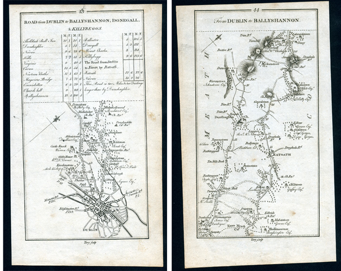 1778 Taylor & Skinner Antique Ireland Road Map 9394 Straffan Dublin